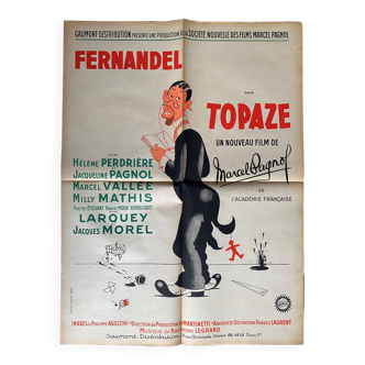 Original cinema poster "Topaze" Marcel Pagnol, Dubout 60x80cm 1951