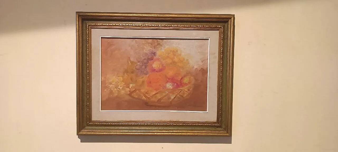 Still life by Guido Guidi, oil on panel, 20th century