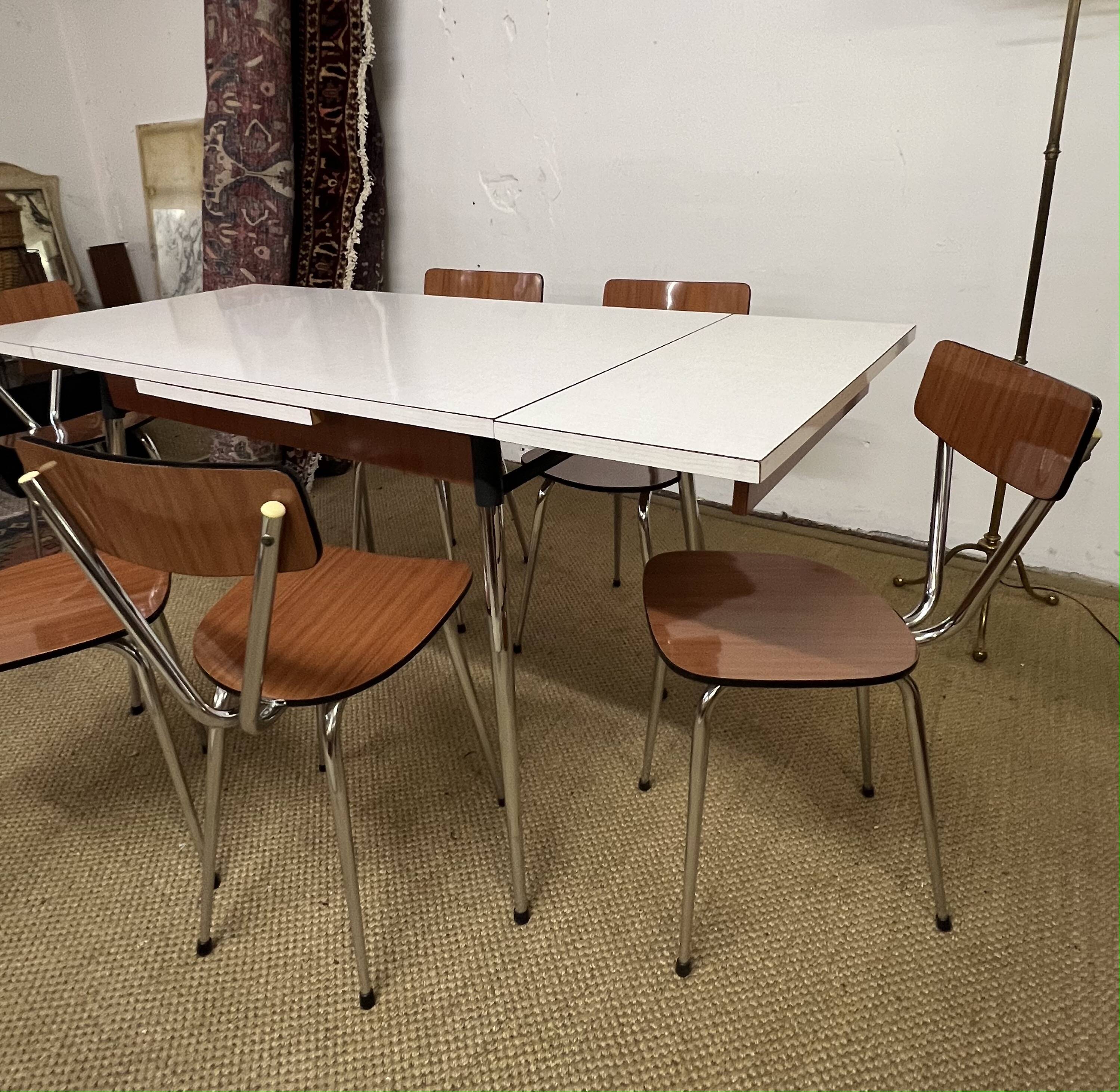 Tublac formica table and chairs set 1970