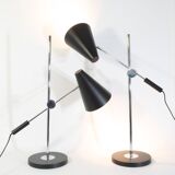 Adjustable desk lamp large model chrome and black