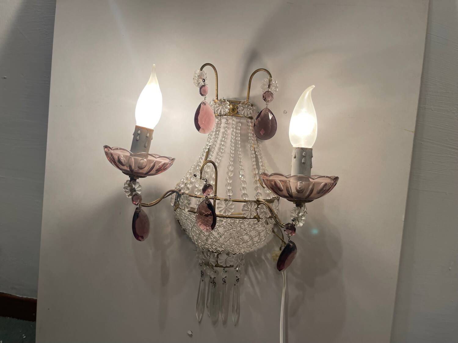 Appliques en perles de verre Ensemble de 2 années 1980