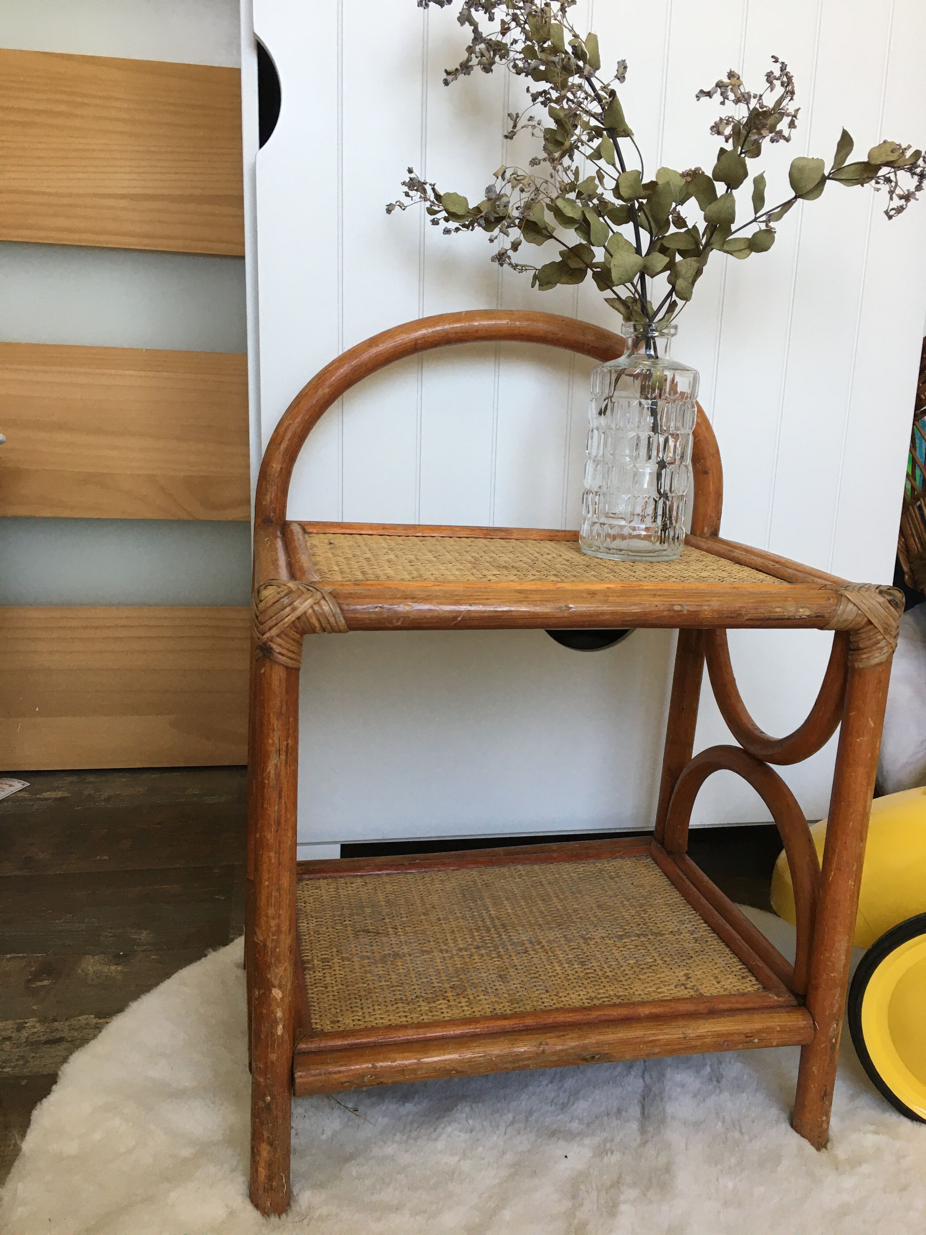 Rattan bedside table