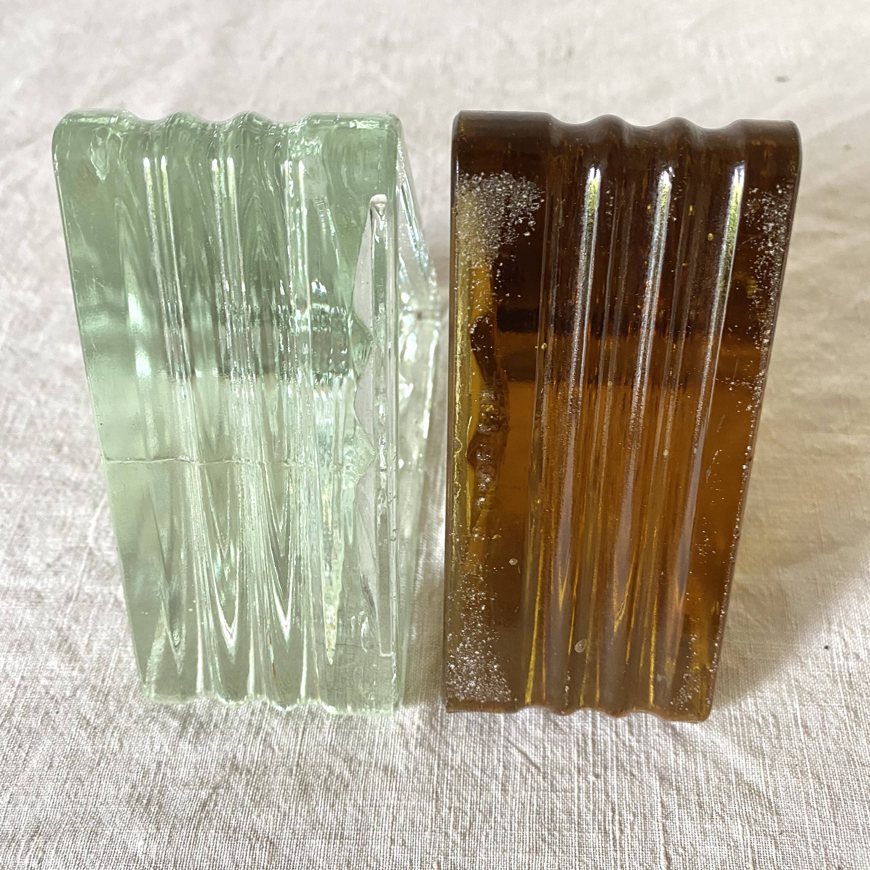 Pair of art deco glass bookends