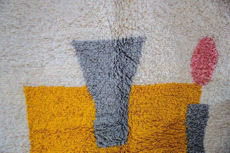 Large handmade pure wool rug, 200 x 300 cm