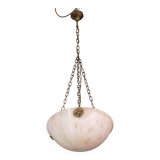 Liberty white alabaster chandelier, 1940s