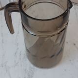 Smoked glass pitcher 70s