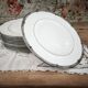 Set of 12 flat plates in English porcelain Wedgwood model Amherst.