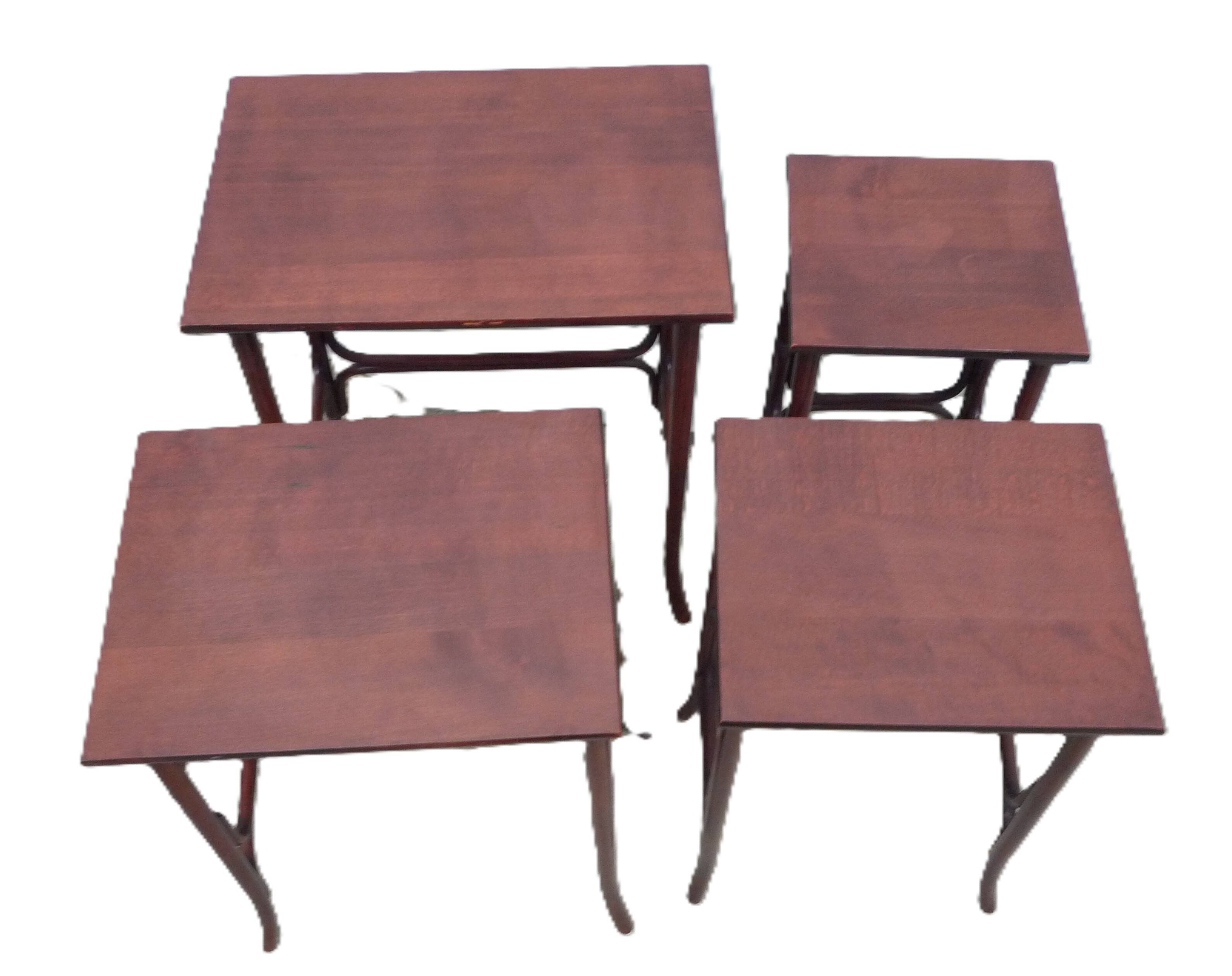 Four Thonet nesting tables.