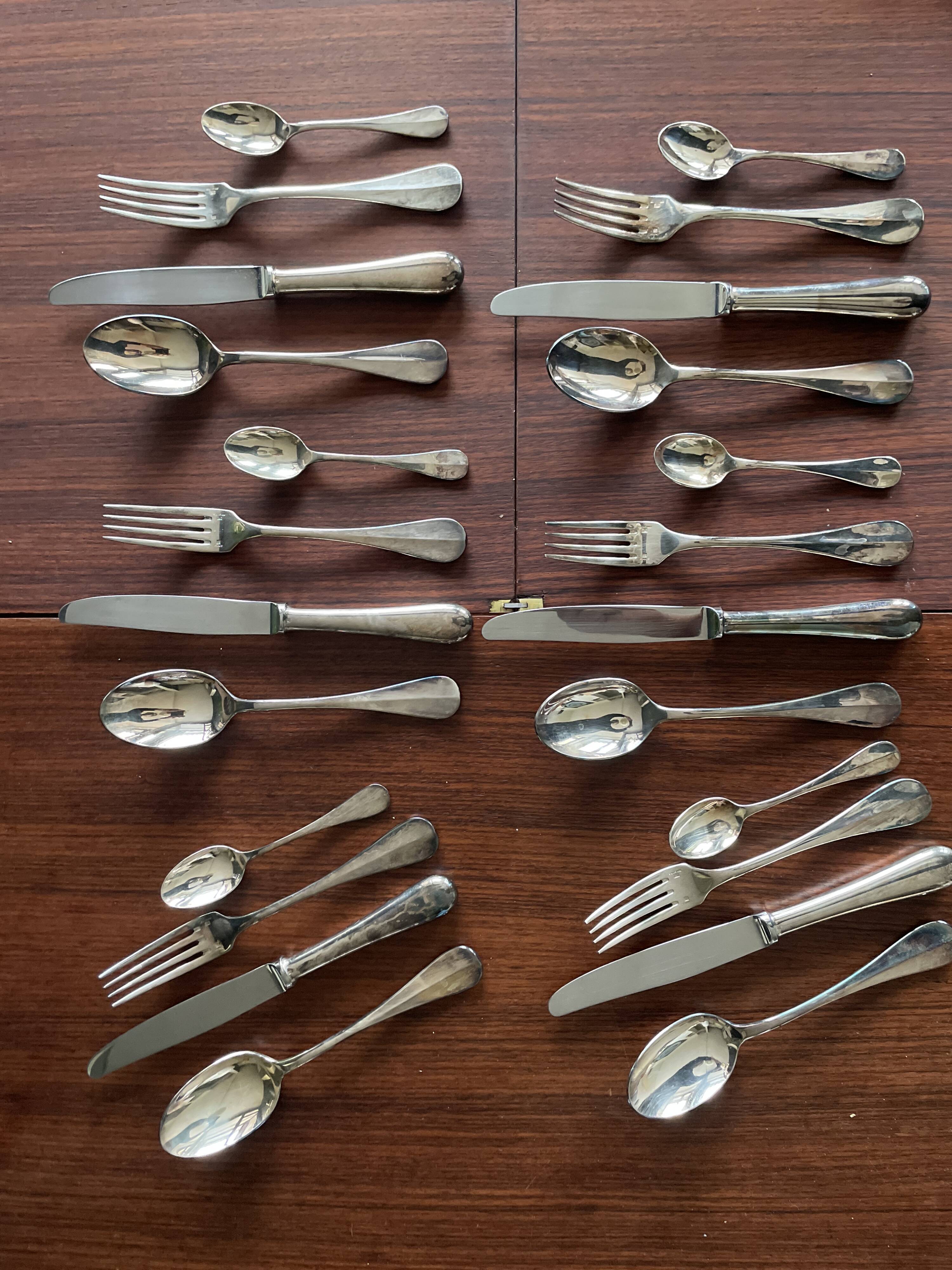 Set of 24 fidelio Christofle silver cutlery