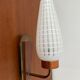Scandinavian wall lamp in teak, brass and opaline from the 60s