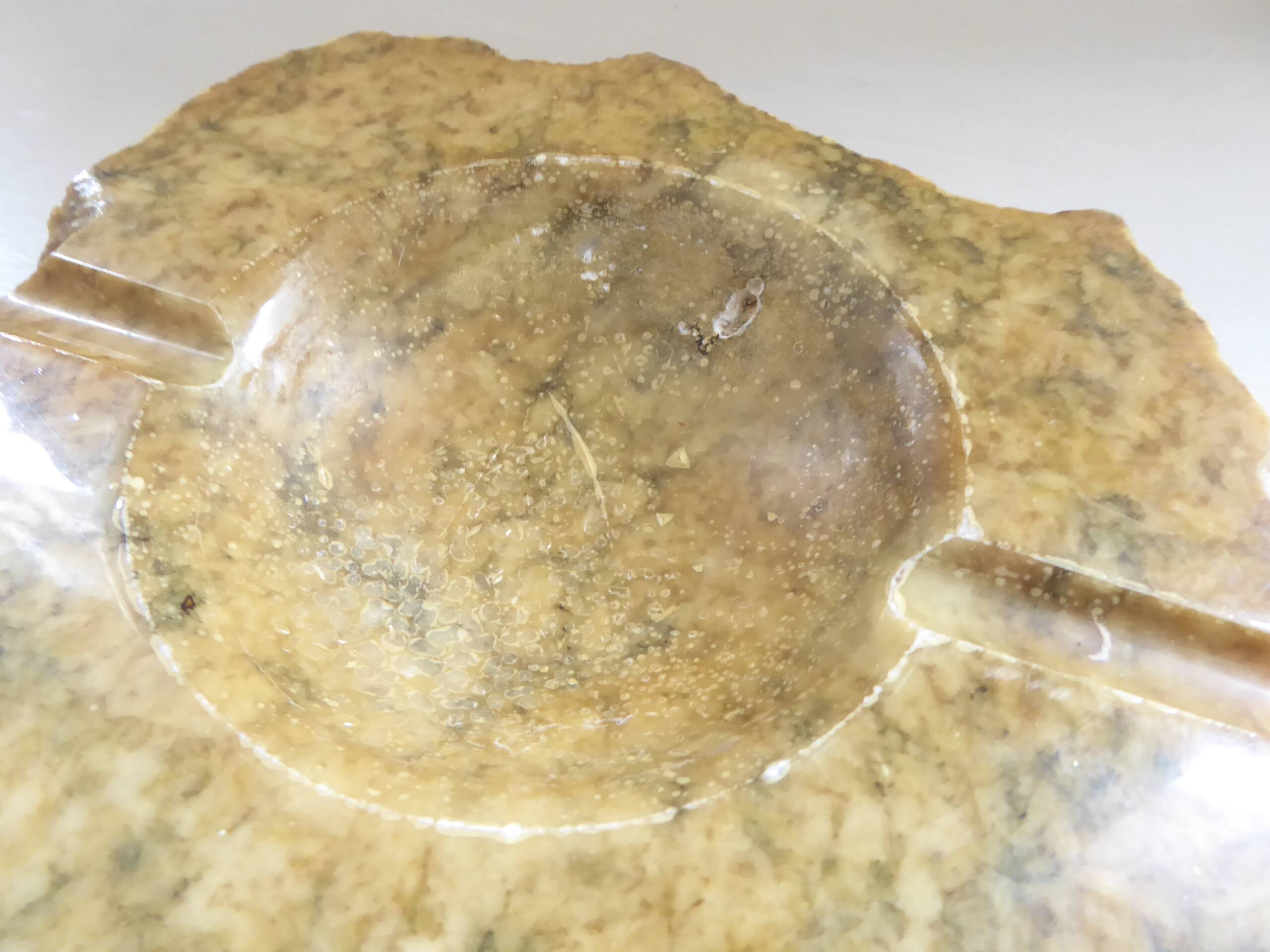 Imposing vintage alabaster ashtray
