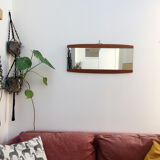 Scandinavian teak mirror 35x79cm