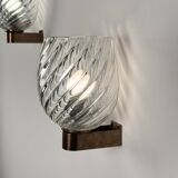 Pair of Spiral-Glass Wall Sconces, Barovier & Toso, 1940s