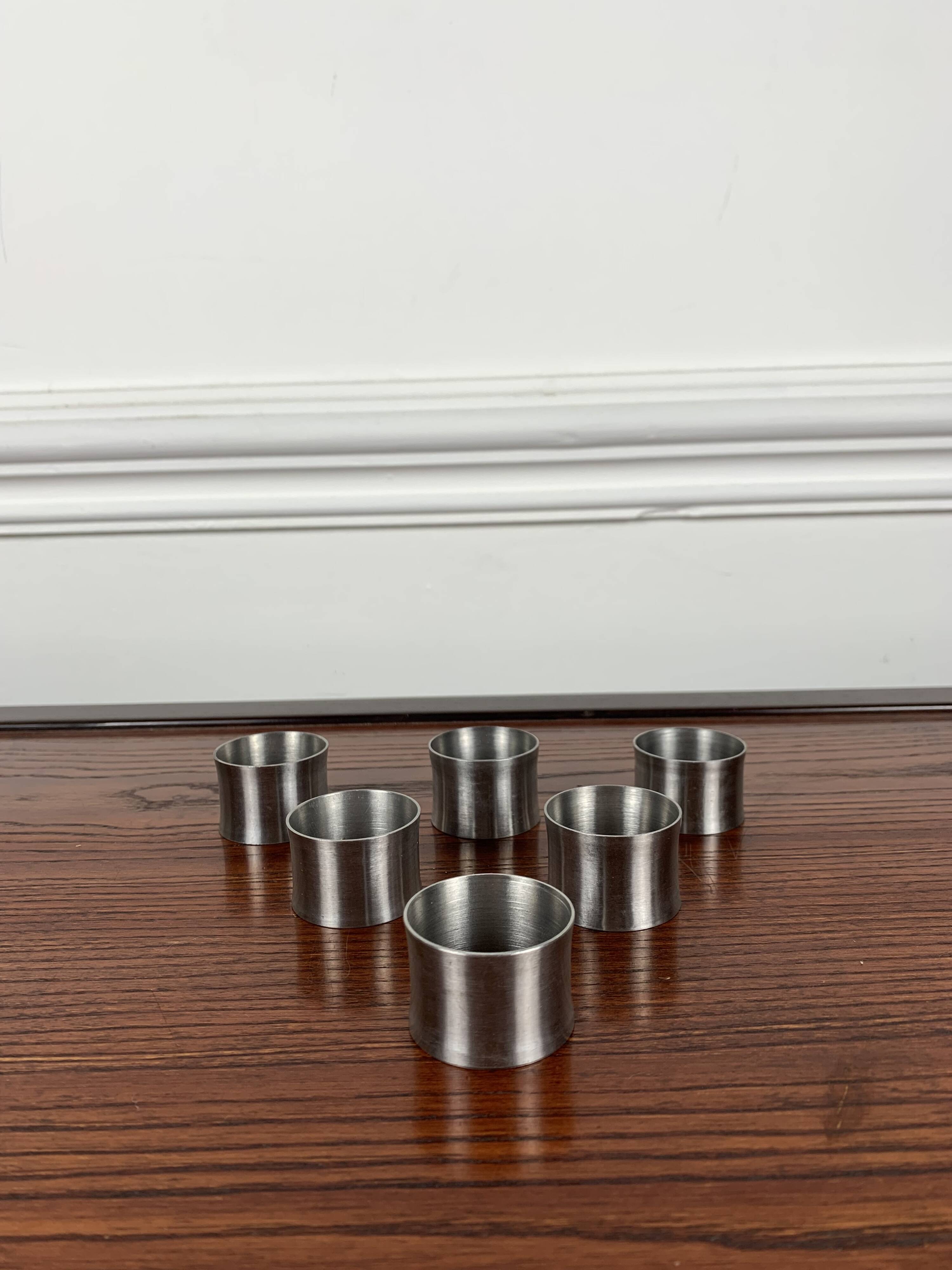 Set de 6 rond de serviette en inox