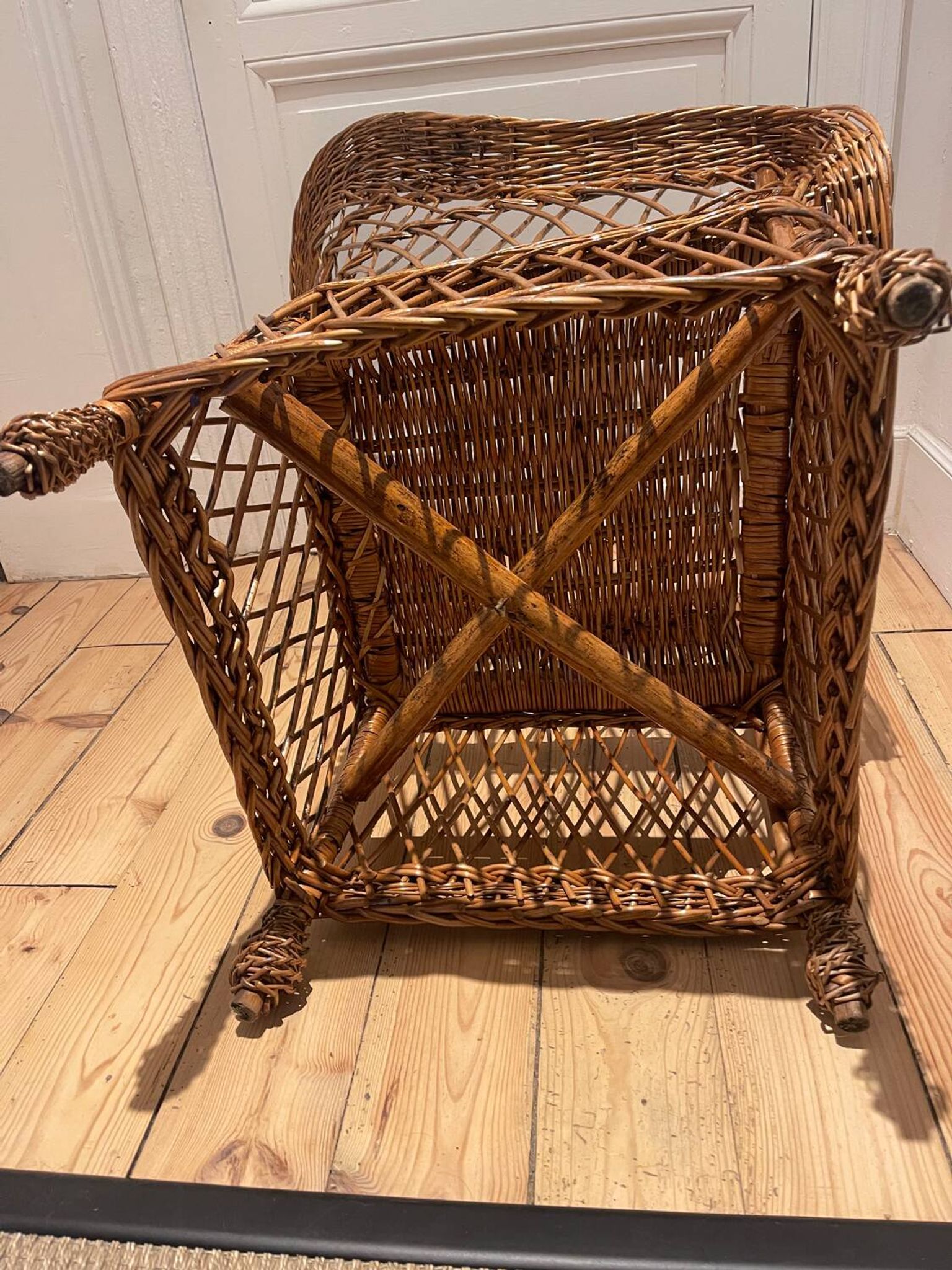 Grand Fauteuil en rotin vintage