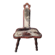 Brutalist tripod chair in wood and vintage leather