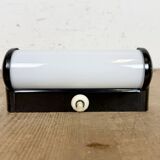 Industrial Brown Bakelite Wall Light with Milk Glass, 1950s