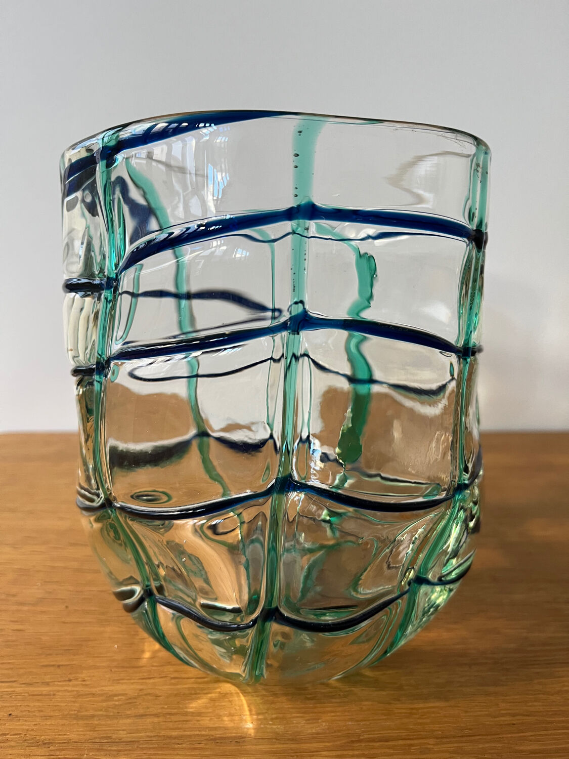 Hand-blown glass vase, "Striped"