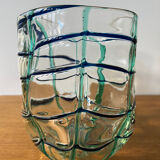 Hand-blown glass vase, "Striped"