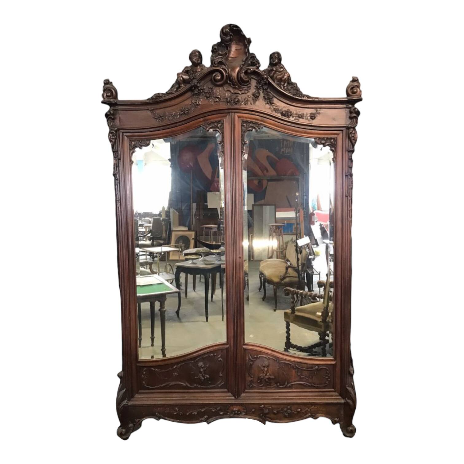 Large Louis XV style bedroom in walnut