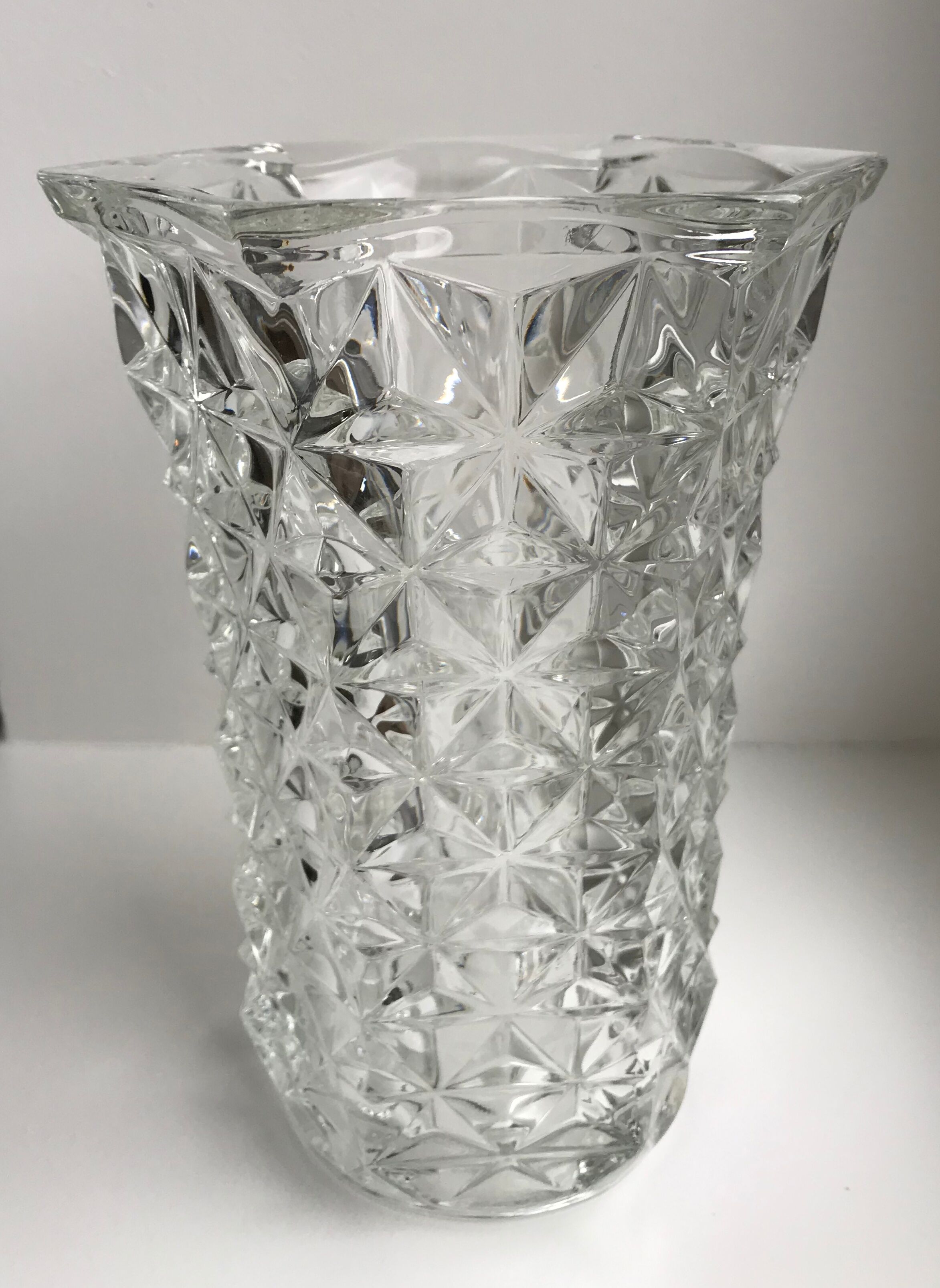 Faceted glass vase 60s