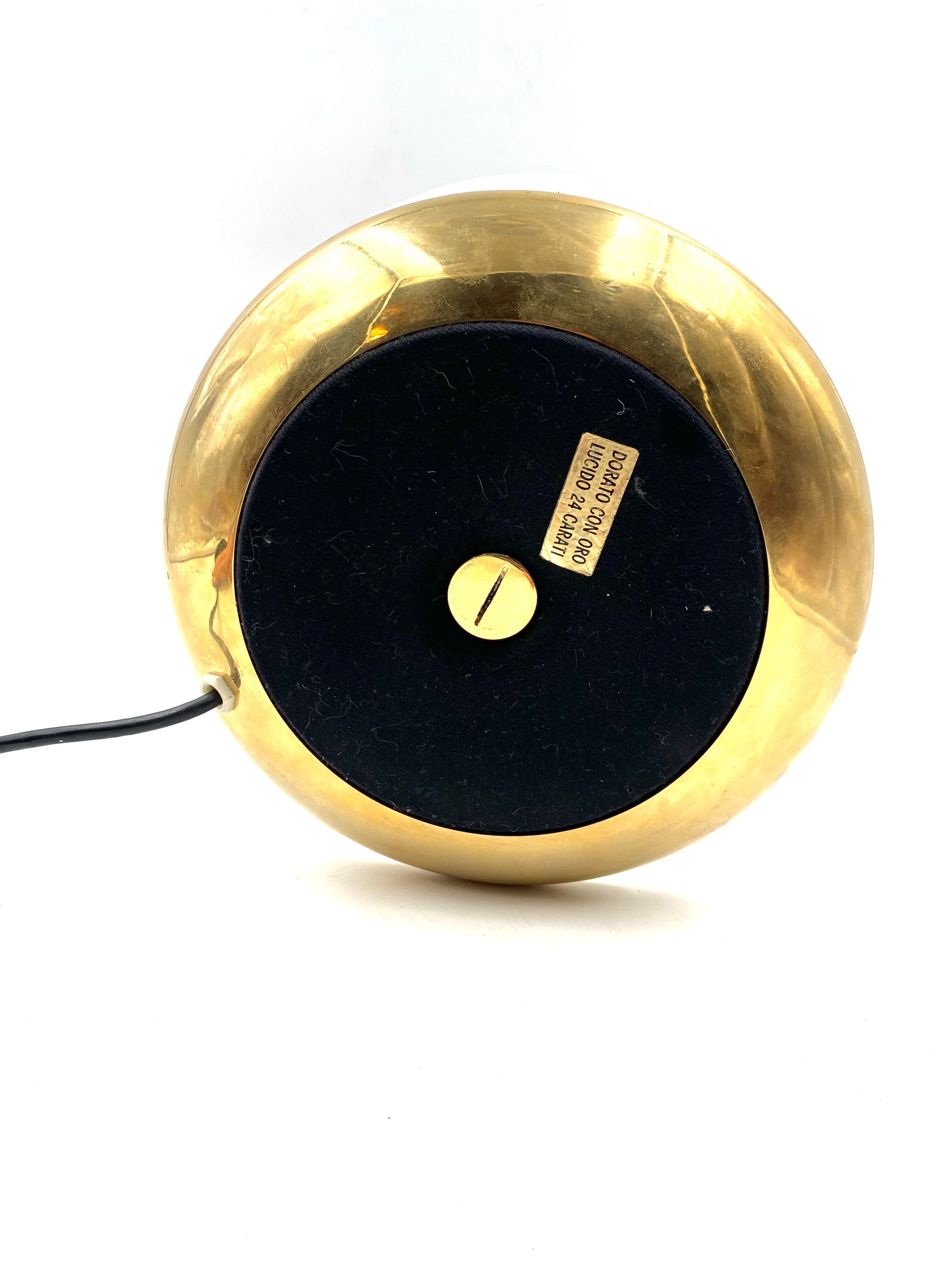 Mushroom mod. VP gold table lamp, Vittorio Balli e Romeo Ballardini, Sirrah, 1970s