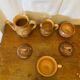 Antique tea coffee set vallauris vintage beige ceramic #c644