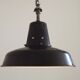 Enameled pendant workshop “reflecto-lux” hanging light, 1950s france