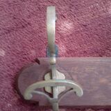 Wall coat rack wood and brass