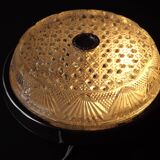 Pair of French Vintage Semi-Flush Cut Glass and Silver Metal Wall Lights