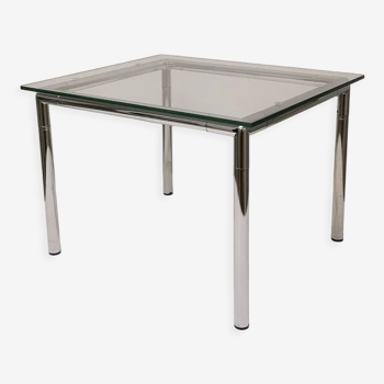 Side table in chrome and glass, 1979