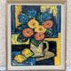 Oil painting on canvas by georges cueille (1927) still life bouquet fl