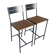 Paire de tabourets de bar design industriel - Métal noir et bois