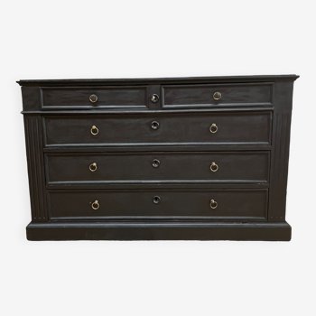 Black velvet empire chest of drawers