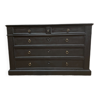 Black velvet empire chest of drawers
