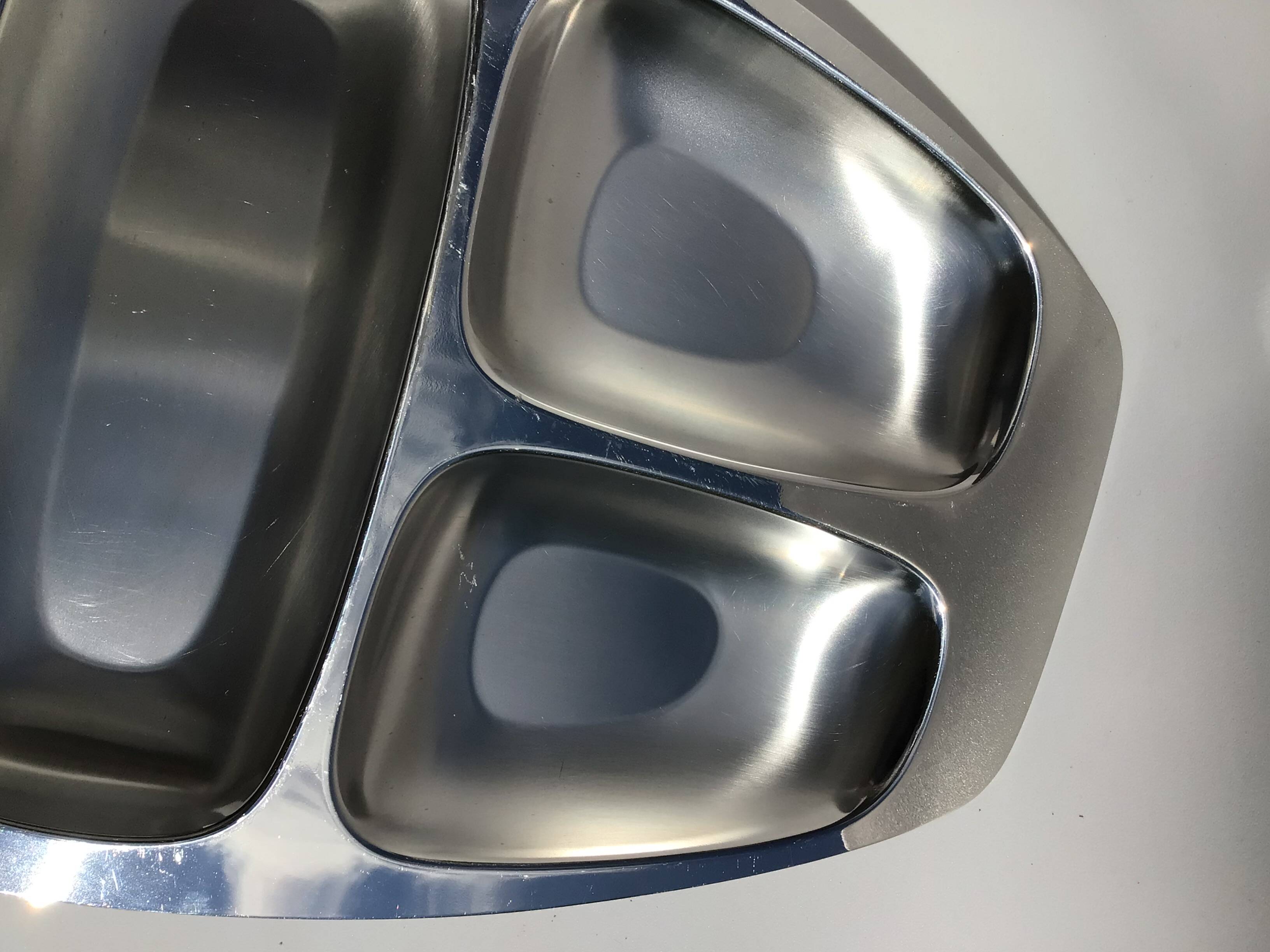 Alessi stainless steel compartmented dish