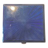 Art deco cigarette case, silver and vermeil and blue enamel