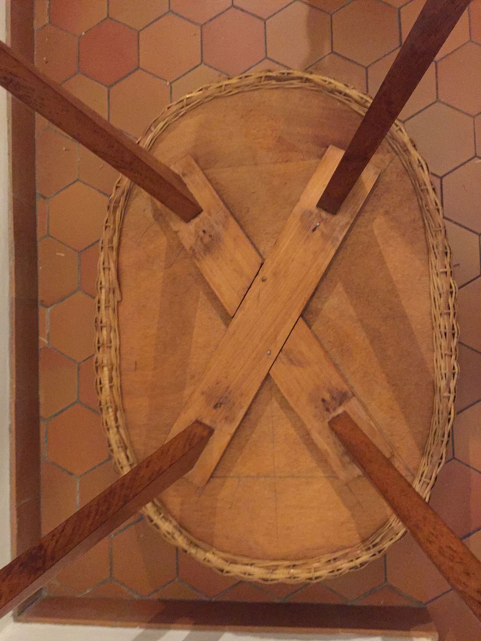 Vintage rattan plant stand