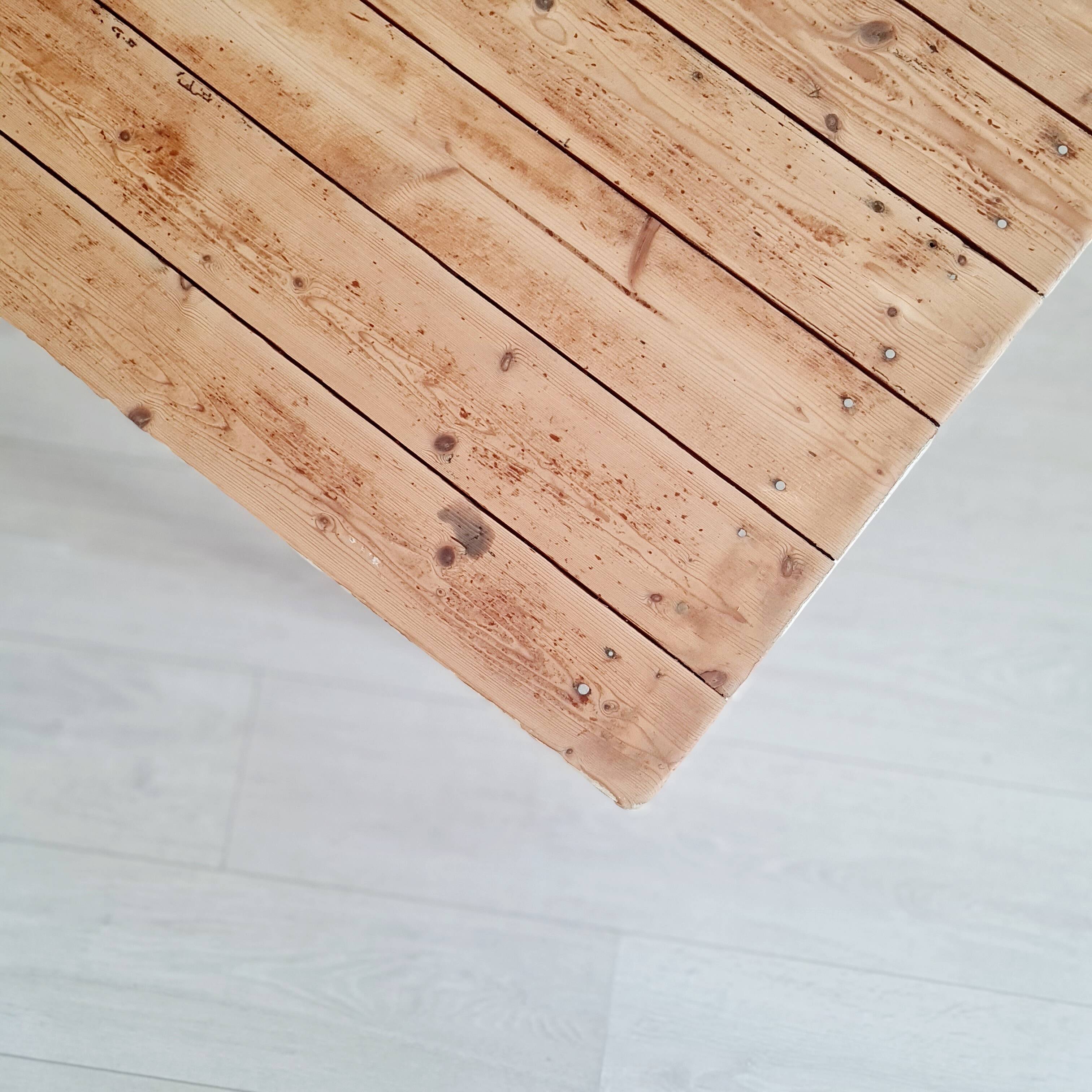 Low wooden farm table