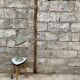 Tabouret formica Triangular healer small grey coffee table vintage tripod door plant