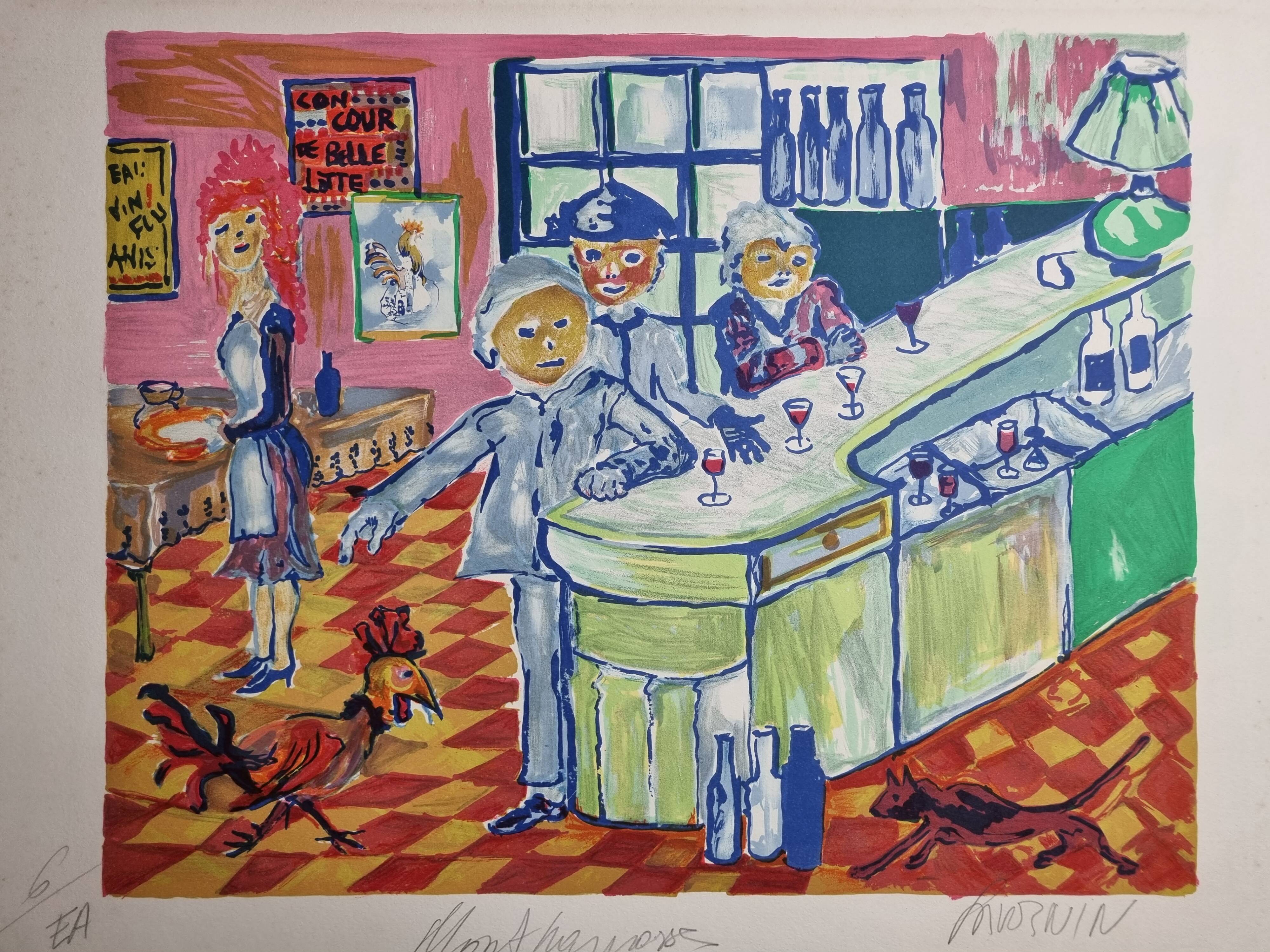 Lithograph, "Montparnasse", artist's proof, numbered signed, 76 x 55 cm