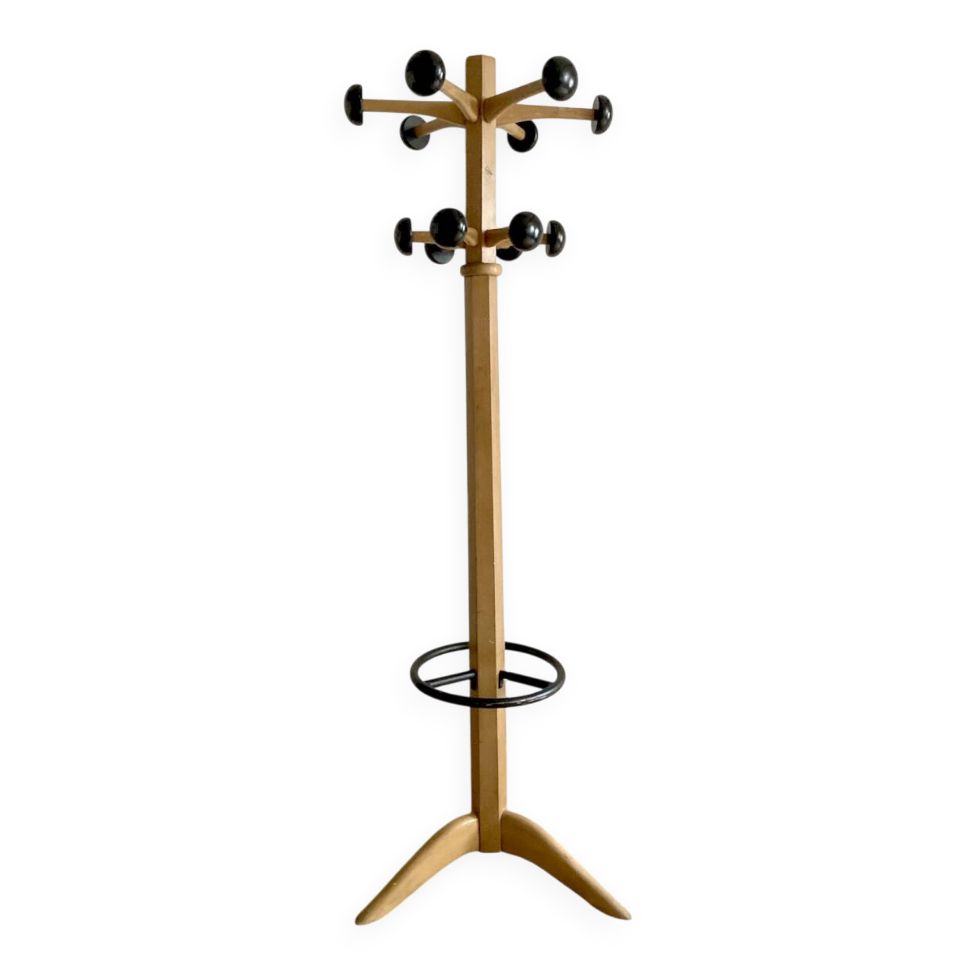 Portemanteau en bois de hêtre Stella, années 1950