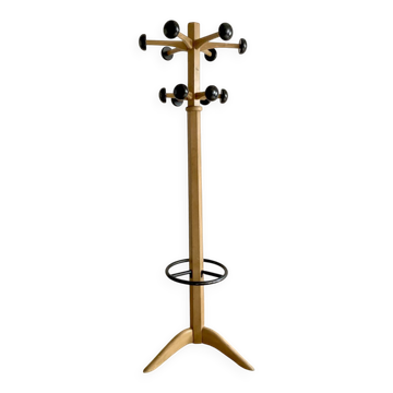 Stella beechwood coat rack, 1950s