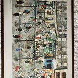 Lithograph Rue Commerisante by Nathalie Charbrier (artist’s proof)