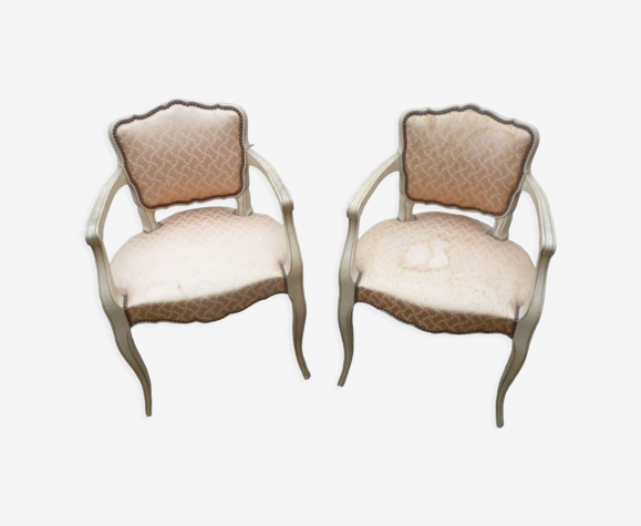 Paitre de fauteuils cabriolet style Louis XV patine ancienne