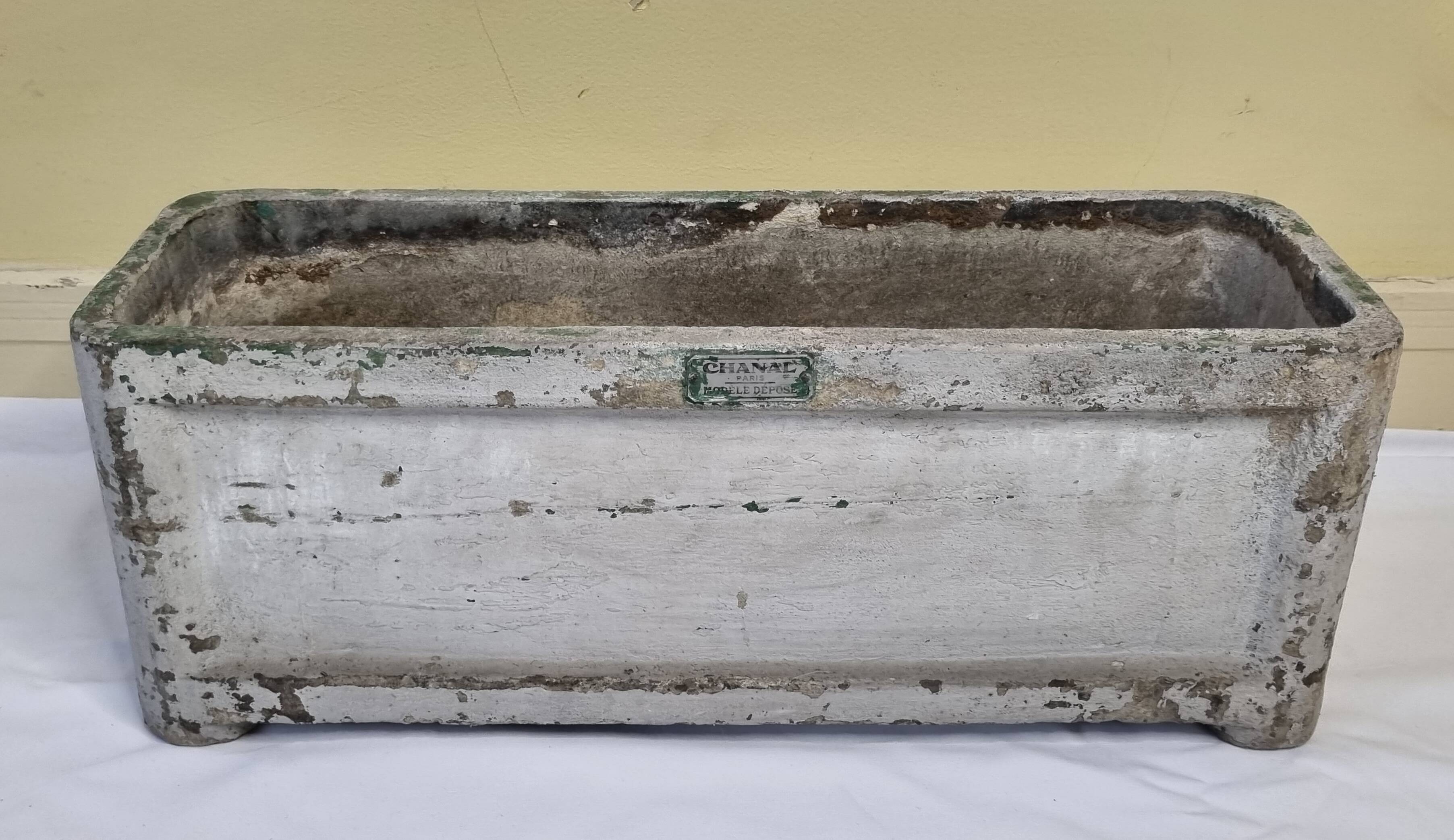 Vintage concrete planters "Chanal Paris", 55 cm