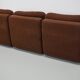 Vintage German brown boucle modular 3-seater sofa, 1970s.