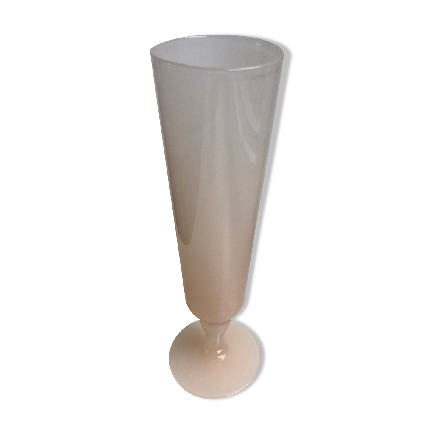 Powder pink opaline vase 60s