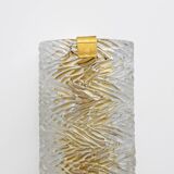 Pair of Modern Italian Brass and Murano Glass Textured Wall Sconces