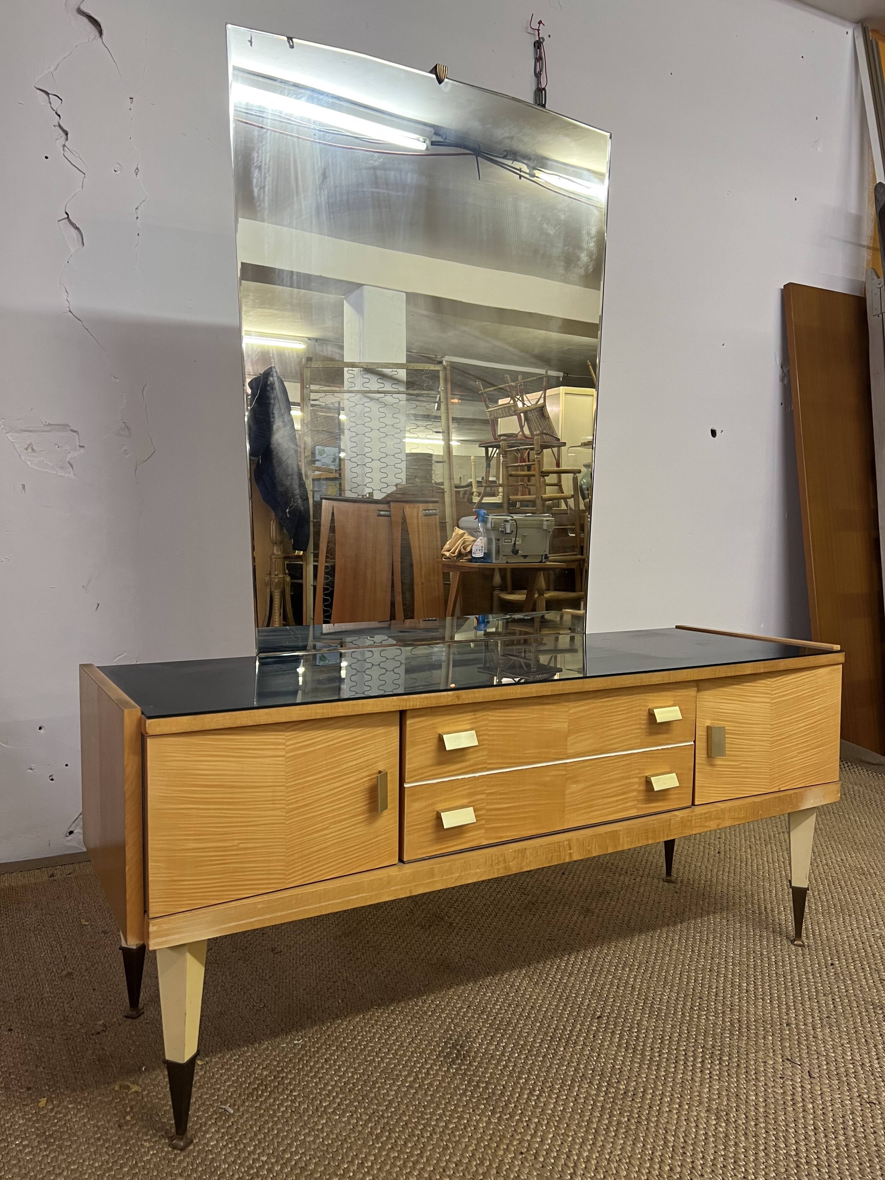 Vintage dressing table from the 50s in birch wood